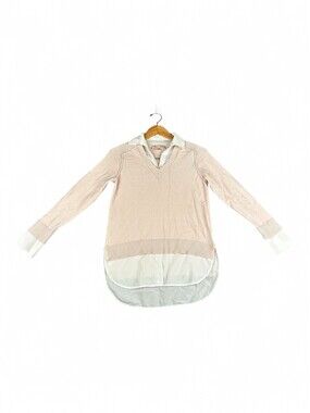 Philosophy Women's V-Neck Sweater with Layered Shirt Look XS